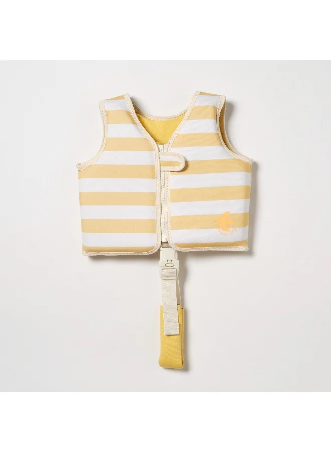 SUNNY LIFE Kids Swim Vest 1-2 – Sid the Seagull Mustard Stripe | Toddler Swim Safety Vest for Age 1–2 | Lightweight, Adjustable, Fun & Secure