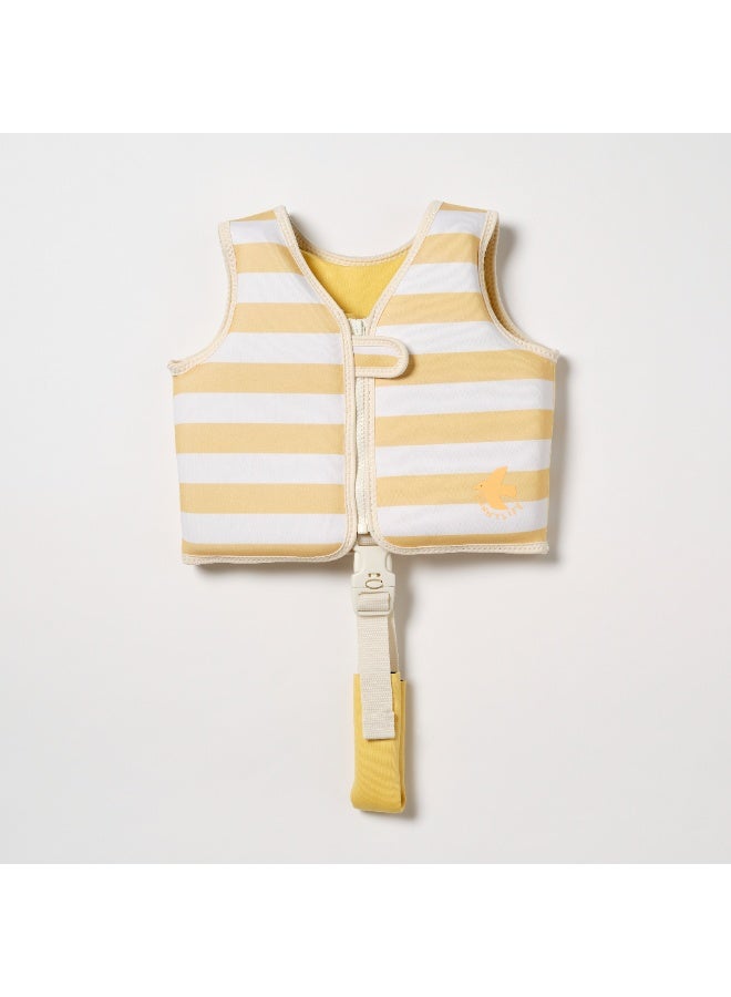 SUNNY LIFE Kids Swim Vest 1-2 – Sid the Seagull Mustard Stripe | Toddler Swim Safety Vest for Age 1–2 | Lightweight, Adjustable, Fun & Secure - Image 1