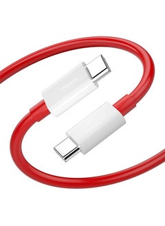 Sounce Sounce 65W Oneplus Dash Warp Charge Cable, 6.5A Type-C To Usb C Pd Data Sync Fast Charging Cable Compatible With One Plus 8T/ 9/ 9R/ 9 Pro/ 9Rt/ 10R/ Nord & For All Type C Device Red, 1 Meter  - Image 1