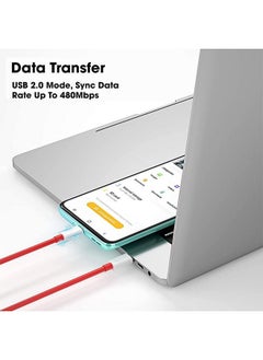 Sounce Sounce 65W Oneplus Dash Warp Charge Cable, 6.5A Type-C To Usb C Pd Data Sync Fast Charging Cable Compatible With One Plus 8T/ 9/ 9R/ 9 Pro/ 9Rt/ 10R/ Nord & For All Type C Device Red, 1 Meter  - Image 3
