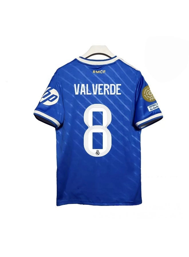 Real Madrid 2025-2026 Real Madrid short-sleeved football uniform #8 VALVERDE World Club Cup Two away football jersey A gift for fans and friends - Image 1
