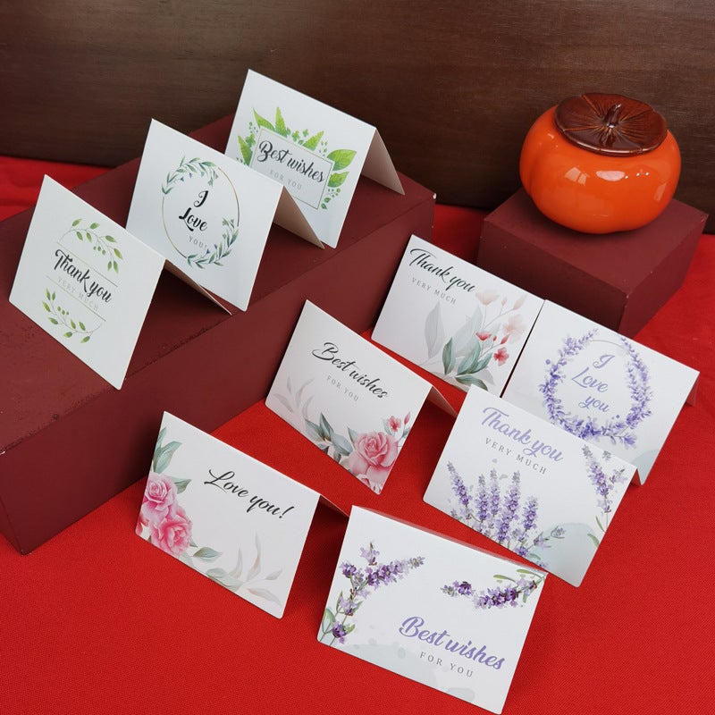 Postage Creative Small Fresh Thank You Greeting Card Flowers Birthday Small Card Praise After-Sales Mixing Gift Box Blessing Greeting Card - Image 4