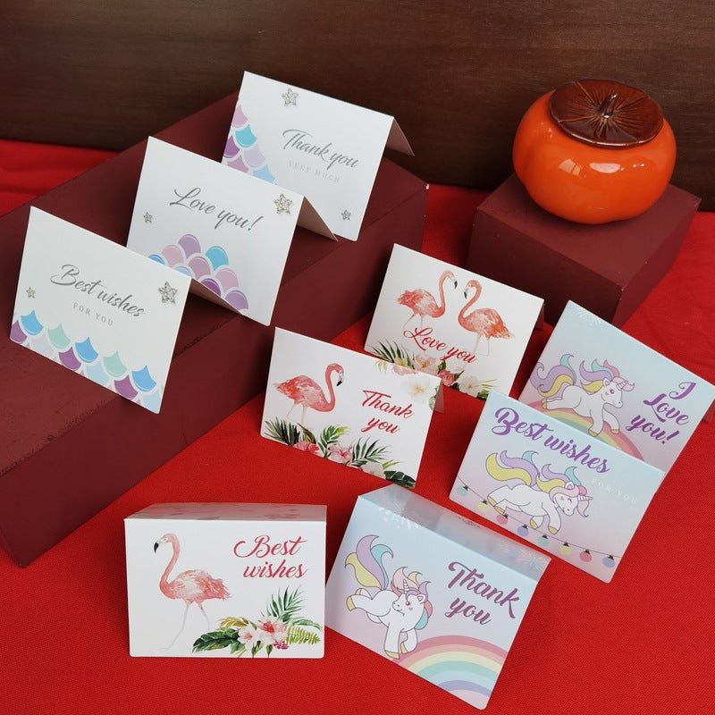 Postage Creative Small Fresh Thank You Greeting Card Flowers Birthday Small Card Praise After-Sales Mixing Gift Box Blessing Greeting Card - Image 3