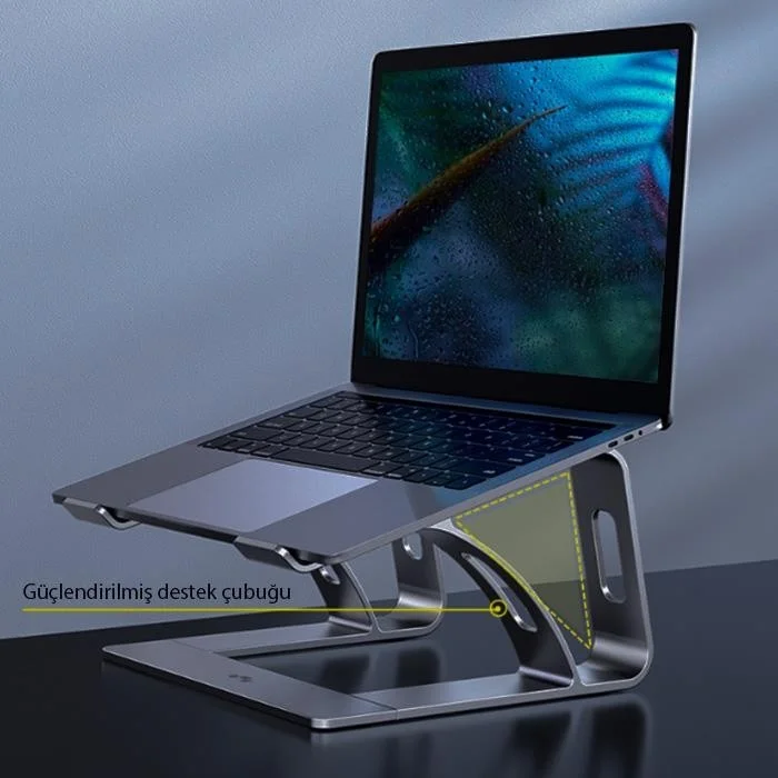 بولهاموبيل Polham Premium Laptop Stand Compatible Between 10-17inch, Anti-Shake, Anti-Slip Base Stand