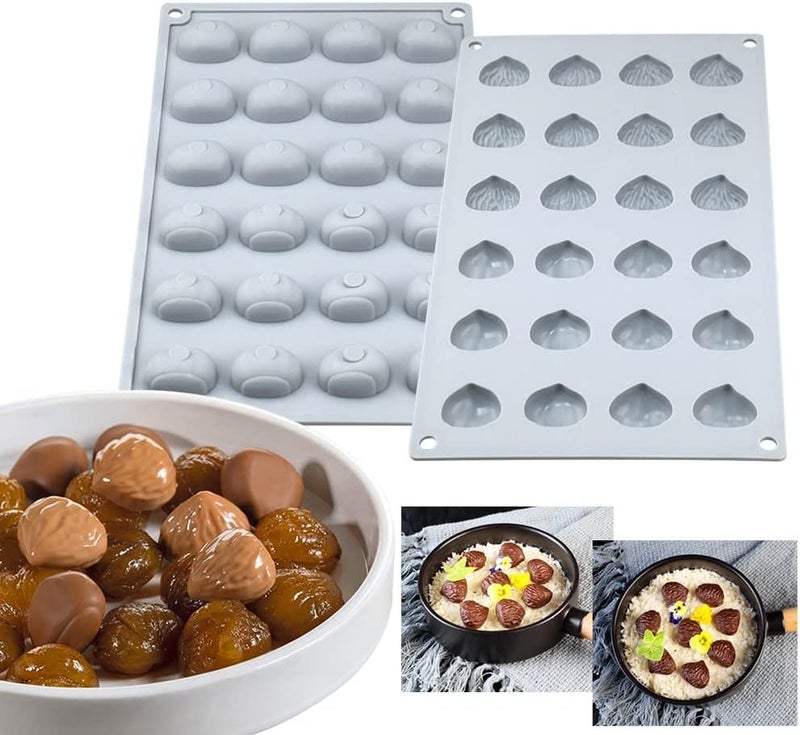 mostsom Mini Chestnut Chocolate Mold,Silicone Molds,Small Jelly Bean,Pastry,Candy,Fondant Molds (Chestnut K) - Image 3