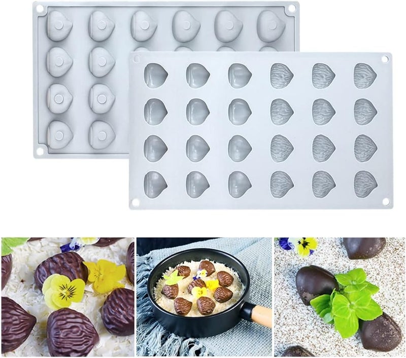 mostsom Mini Chestnut Chocolate Mold,Silicone Molds,Small Jelly Bean,Pastry,Candy,Fondant Molds (Chestnut K) - Image 2