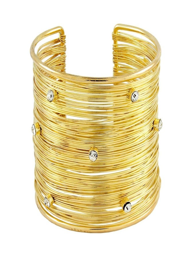 ZIVOM® Party Statement Mesh 18K Gold CZ Cuff Kada Bangle Bracelet Girls Women - Image 1