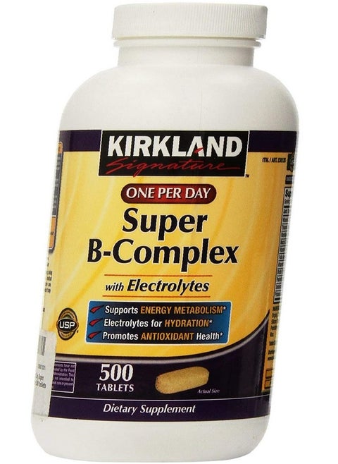 KIRKLAND SIGNATURE One Per Day Super B-Complex with Electrolytes,Tablet, 1000 Count (Pack of 2)
