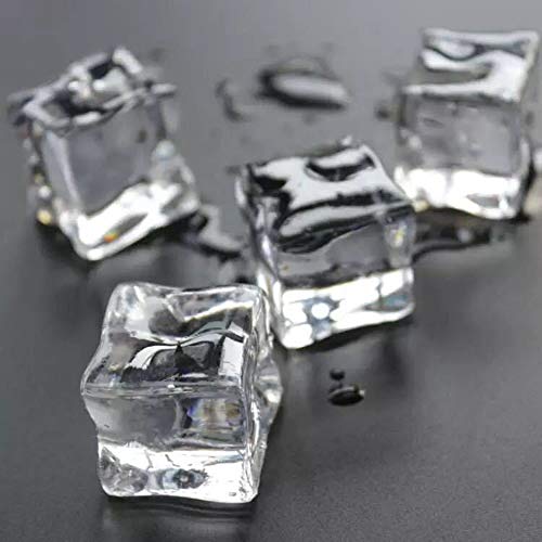 Anyumocz 50 Pcs 20mm Clear Fake Ice Acrylic Decorative Ice Cubes Display for Home Decoration Wedding Centerpiece Vase Fillers,Photography Props&Kitchen Decoration - Image 3