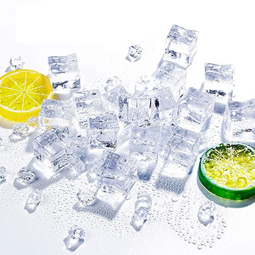 Anyumocz 50 Pcs 20mm Clear Fake Ice Acrylic Decorative Ice Cubes Display for Home Decoration Wedding Centerpiece Vase Fillers,Photography Props&Kitchen Decoration - Image 1