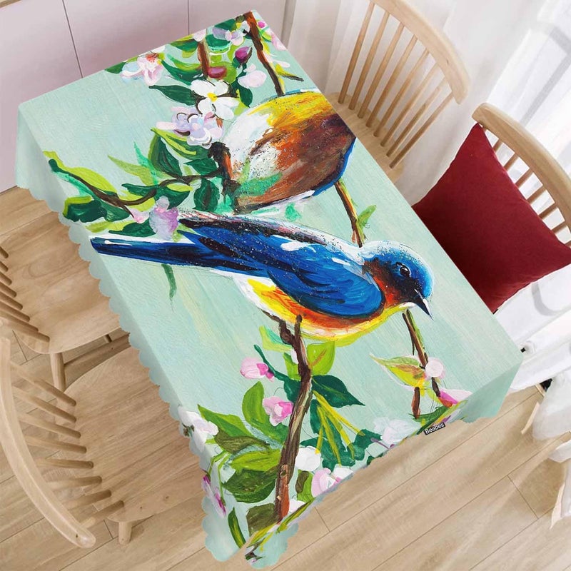 Beabes Hummingbird Kitchen Tablecloth Hummingbirds Cherry Floral Pink Indoor Outdoor Table Cover AntiOil Table Cloths for Wedding Banquet Dinner Tablecloths 52x70 Inch46 Seats - Image 2