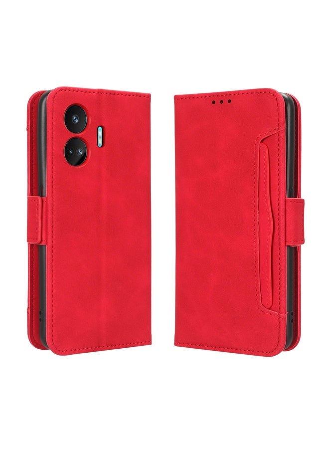 HuHa Case Cover For Realme GT Neo5 SE Skin Feel Calf Texture Card Slots Leather Phone Case(Red) - Image 2