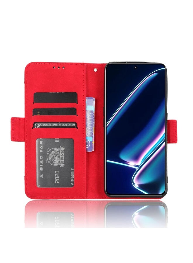 HuHa Case Cover For Realme GT Neo5 SE Skin Feel Calf Texture Card Slots Leather Phone Case(Red) - Image 5