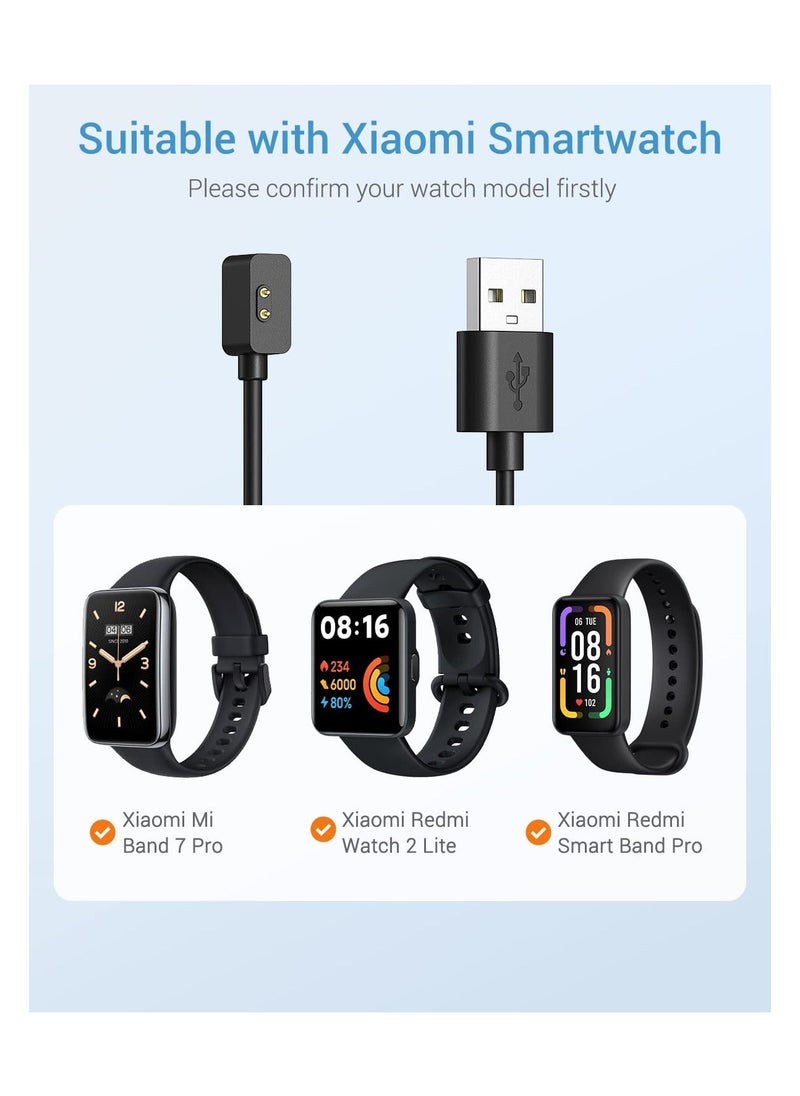 Y&D 2Pcs Magnetic Charging Cable Compatible with Xiaomi Redmi Watch 3/Redmi 2 Lite/Redmi Smart Band Pro/Mi 7 Pro, Portable Replacement Dock 3.3FT/1M USB Charge Cord  - Image 2