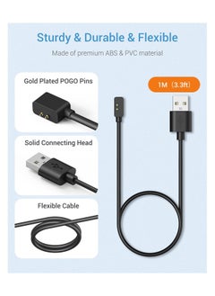 Y&D 2Pcs Magnetic Charging Cable Compatible with Xiaomi Redmi Watch 3/Redmi 2 Lite/Redmi Smart Band Pro/Mi 7 Pro, Portable Replacement Dock 3.3FT/1M USB Charge Cord  - Image 4