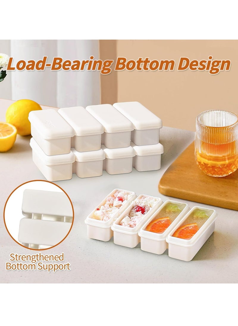 Captaintech 2Pcs Silicone Ice Cube Tray, Water Bottle Ice Cube Tray, with Lid, Premium Stackable Large Ice Cube Molds, Rectangle Silicone Molds, for Freezer, for Soup, er, Baking, Easy Release, White  - Image 2