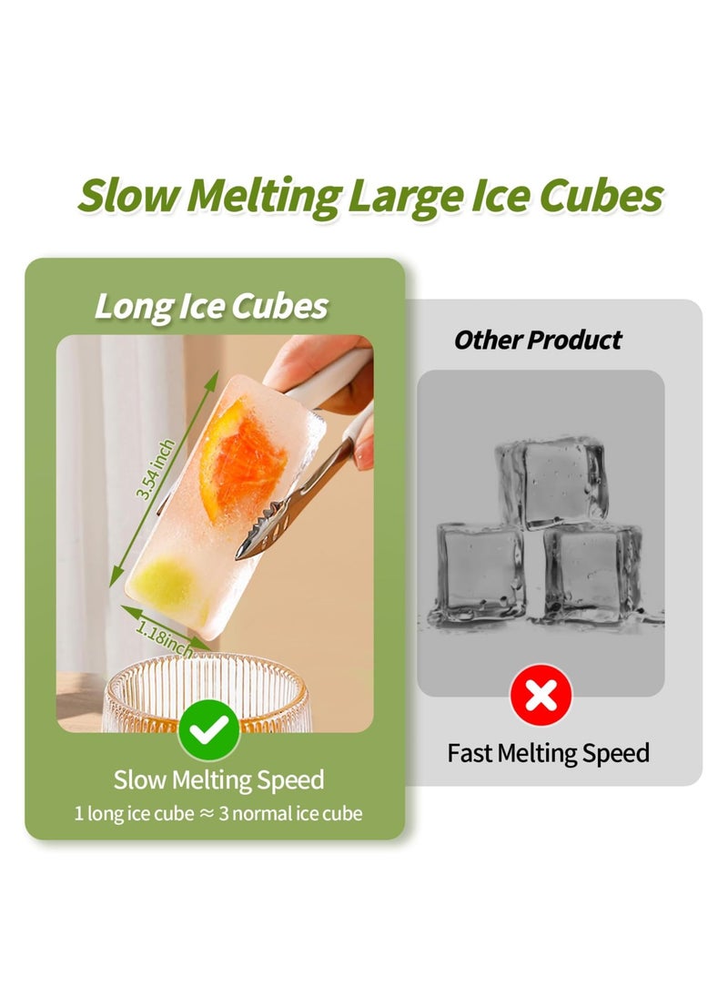 Captaintech 2Pcs Silicone Ice Cube Tray, Water Bottle Ice Cube Tray, with Lid, Premium Stackable Large Ice Cube Molds, Rectangle Silicone Molds, for Freezer, for Soup, er, Baking, Easy Release, White  - Image 4