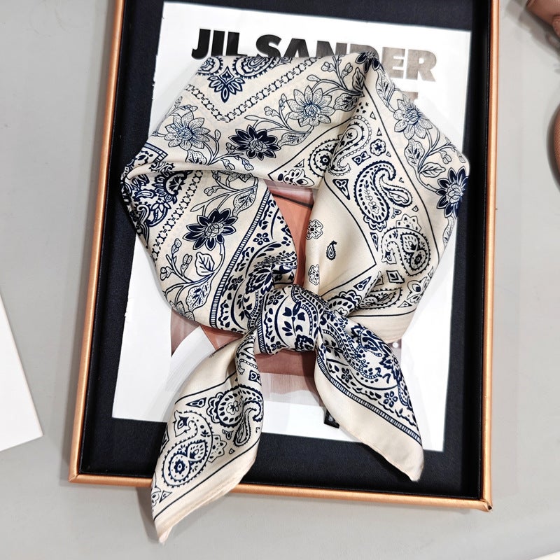 Paisley Print Polyester Square Scarf 70x70cm