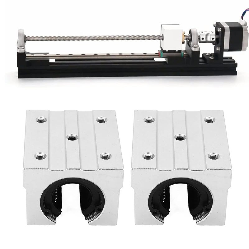 SBR25UU كتلة محمل خطي 2 قطعة من سبائك الألومنيوم مقاومة للاهتراء دليل صناعي - Image 5