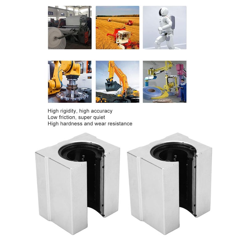 SBR25UU كتلة محمل خطي 2 قطعة من سبائك الألومنيوم مقاومة للاهتراء دليل صناعي - Image 3