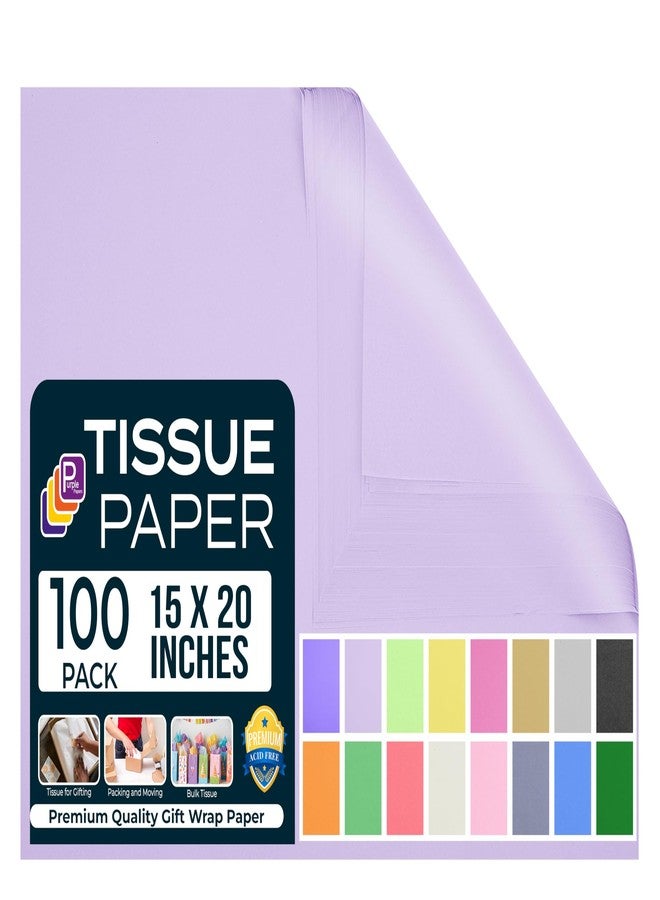 Purple Papers Lavender Tissue Paper 15"x20" - 100 Sheets | Light Purple for Gift Bags | Lilac Tissue Paper Bulk for Wrapping, Crafting & Packaging - Image 1