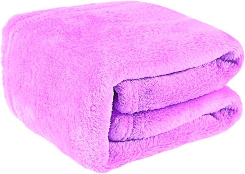 بطانية حيوانات أليفة من الفانيلا الدافئة والمريحة باللافندر خفيفة الوزن ودافئة للقطط والكلاب 66 × 46 سم - Image 2