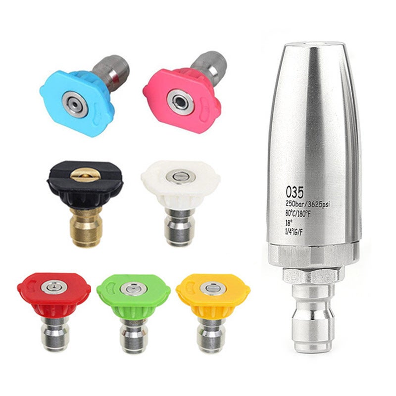 Stainless Steel High Pressure Car Wash Gun Spray Nozzle 360 Degree Rotating Head Quick Connect Lotus Flower Design for Auto Detailing - Image 2