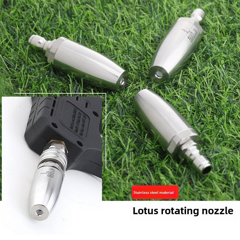 Stainless Steel High Pressure Car Wash Gun Spray Nozzle 360 Degree Rotating Head Quick Connect Lotus Flower Design for Auto Detailing - Image 5