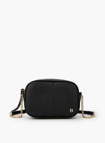 Flora Bella By Shoexpress Solid Crossbody Bag with Adjustable Strap and Zip Closure