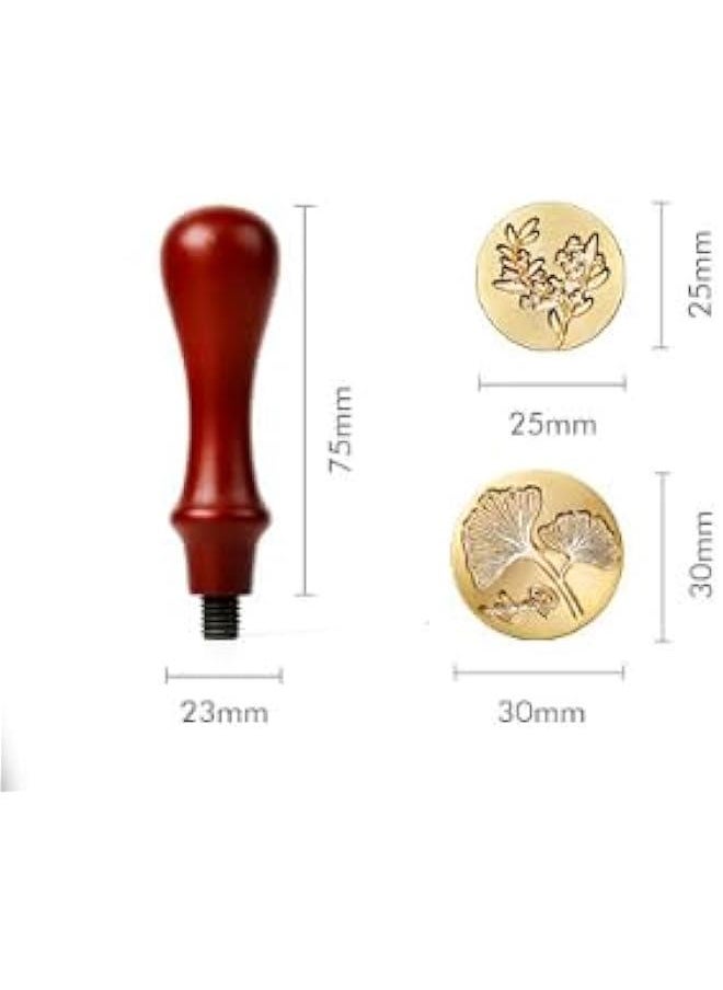 HOOKOR Wax Seal Stamp Set, 6 Vintage Sealing Wax Stamp Heads + 1 Wooden Handle for Wedding Invitations, Card Envelope Wax Stamp Set (Style 1)  - Image 5