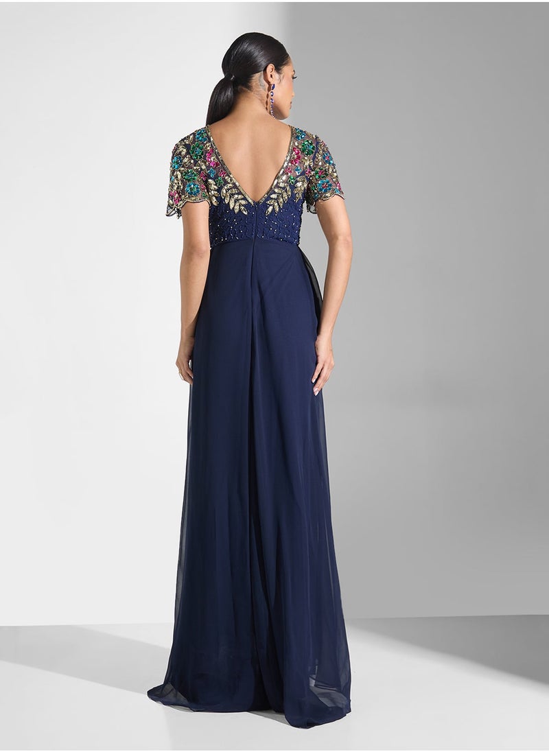 Virgos Lounge - Embellished Pleated Dress - Image 1
