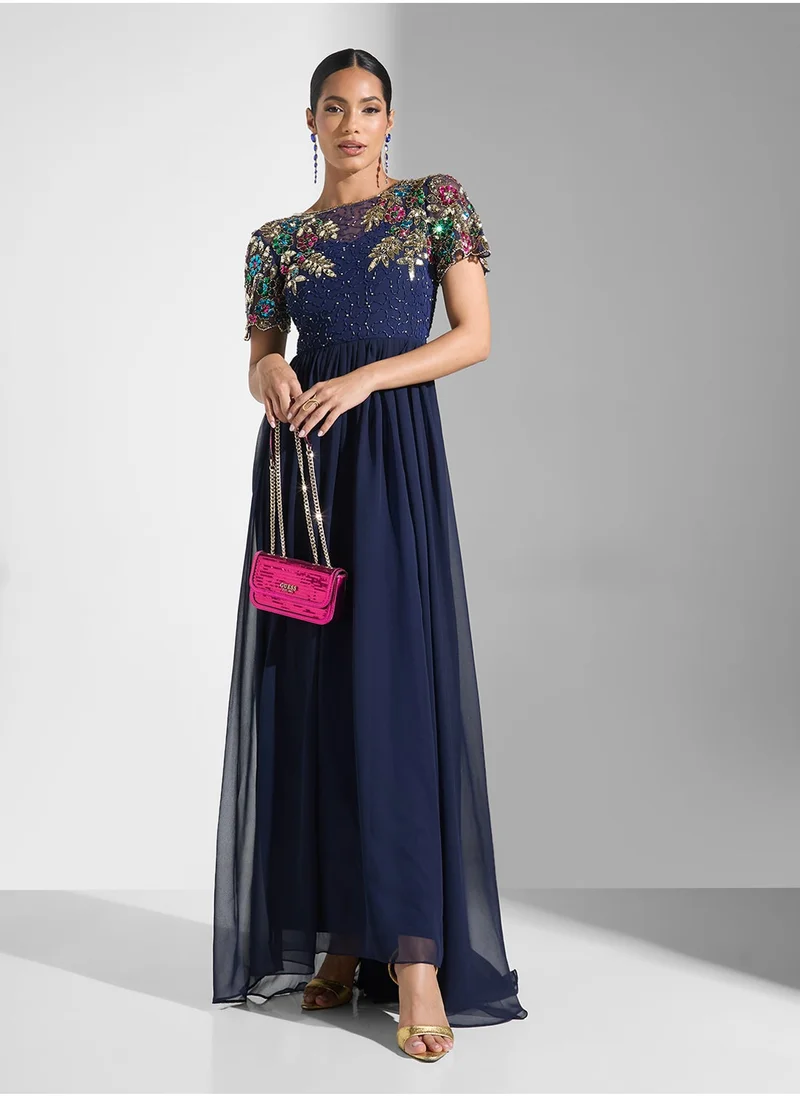 Virgos Lounge Embellished Bodice Gown