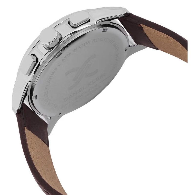 DANIEL KLEIN Exclusive Dark Brown Leather Watch for Men DK.1.14209-4 - Image 3
