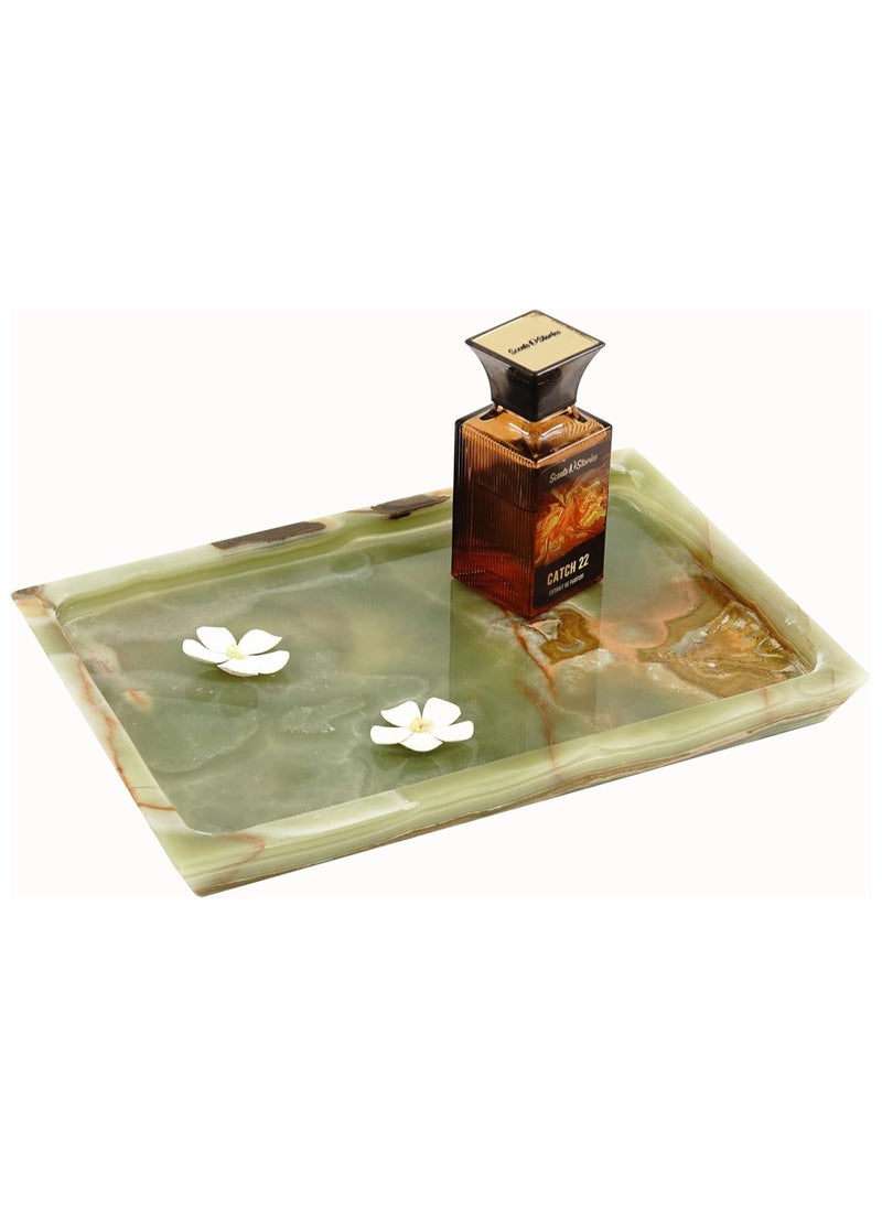 RADICALn - Radicaln handmade rectangle Serving Tray Green Marble 12"x8" Inch Rectangle Home and Kitchen Tray for Kitchen Storage - Ideal for Serving Food & Cocktail Table Tray - Bathroom Accessories Tray Bathroo - Image 1