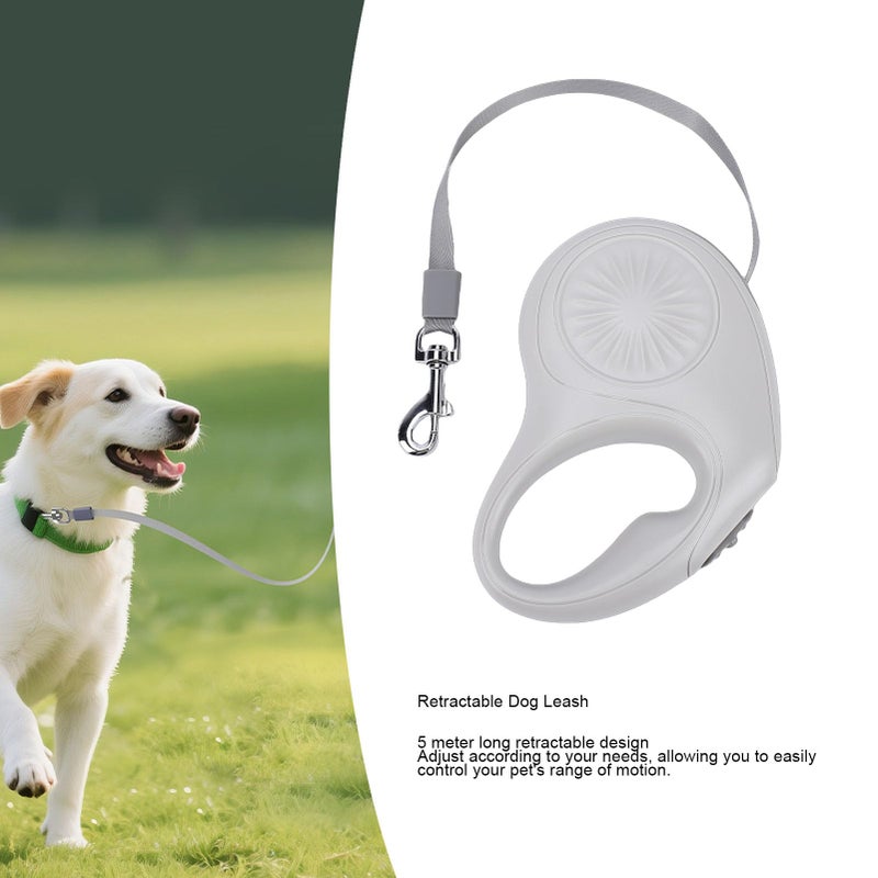 Grey Retractable Dog Leash 16 4ft Automatic Telescopic Pet Walking Tape For Outdoor Running Training Travel - Image 3