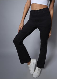 HIGH STAR Solid Mid Rise Bootcut Jeans  - Image 1