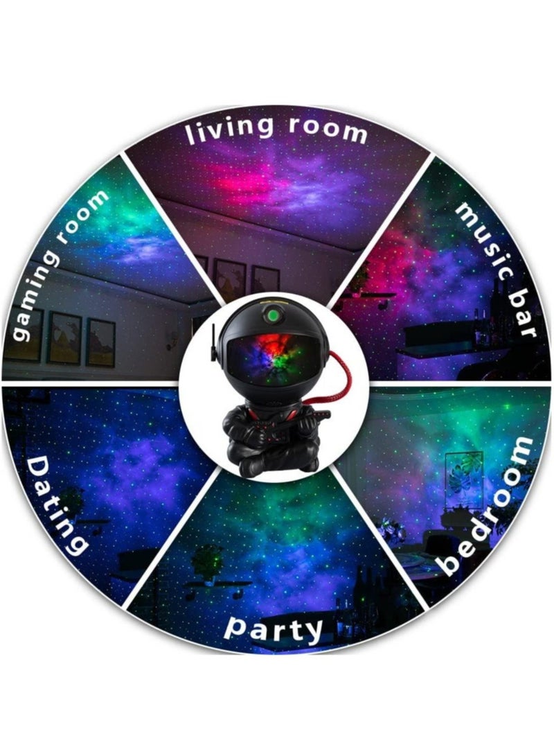 Astronaut Star Projector, Night Light, Galaxy Nebula Projector Light, Suitable for  Adult Playroom/Home Theater/Ceiling/Room Decoration (Black)  - Image 1