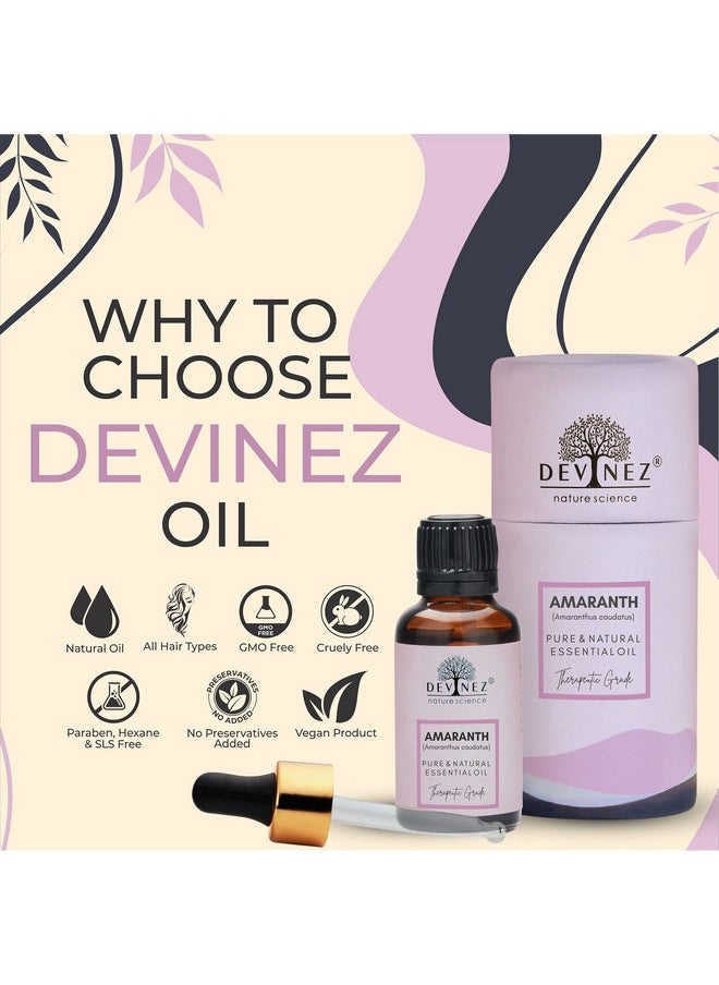 Devinez - Amaranth Essential Oil 100% Pure Natural & Undiluted 30Ml In Glass Bottle For Curly Hair Care Grow Hair Hair Breakage Hair Growth Scalp Issues Scalp Massages Split Ends Strong Hair - Image 1