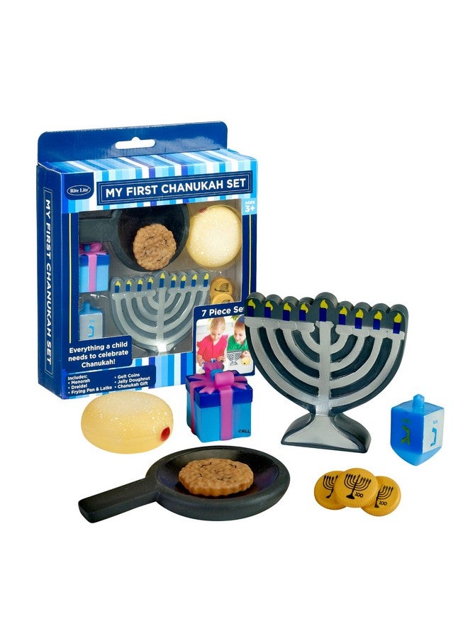 Rite Lite My First Chanukah Play Set 7 Piece Hanukkah Toy Gift Set For Kids Jewish Holiday Bulk Party Favors Pretend Play Fun & Educational Festival Of Lights Play Kit Perfect For Hours Of Fun! - Image 1