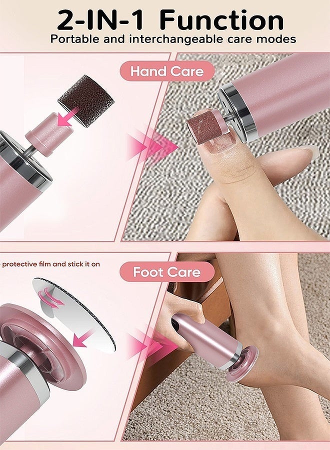 KENSON 2 in 1 Electric Foot Callus Remover, Adjustable Speed Foot Scrubber with Replacement Sandpaper Discs, Pedicure Tool with Digital Display for Dead Skin and Calluses (Pink) - Image 4