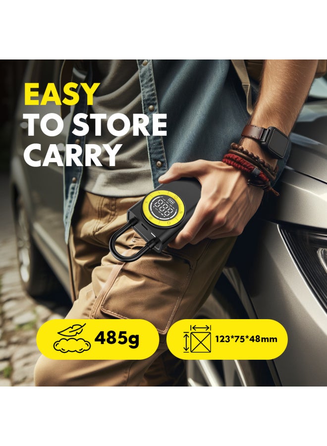 CaRSun Car Air Compressor Air Pump For Car Portable Tyre Inflator Electric Motorcycle Pump Air Compressor For Car Motorcycles Bicycles Car Compressor Air Pump Car Air Pump With Battery - Image 1