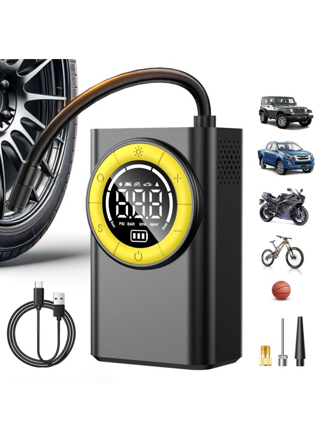 CaRSun Car Air Compressor Air Pump For Car Portable Tyre Inflator Electric Motorcycle Pump Air Compressor For Car Motorcycles Bicycles Car Compressor Air Pump Car Air Pump With Battery - Image 2