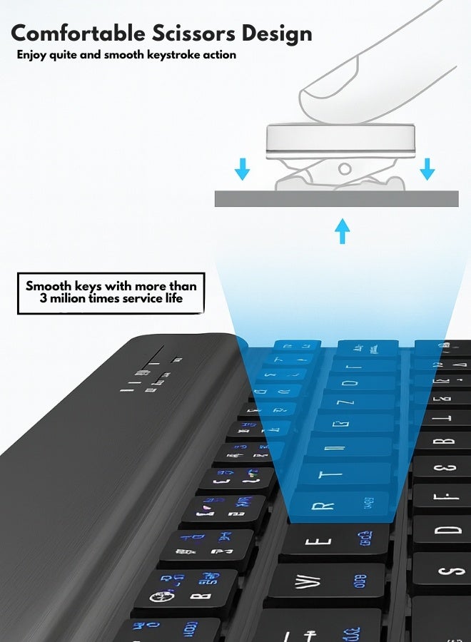 Rechargeable Wireless Keyboard and Mouse Combo – Slim, Silent, Ergonomic Design with Long-Lasting Battery – Compatible with Windows, Mac, Laptop, PC – Spill-Resistant Keys, Adjustable DPI Mouse – Ideal for Office, Home, Travel - Image 3