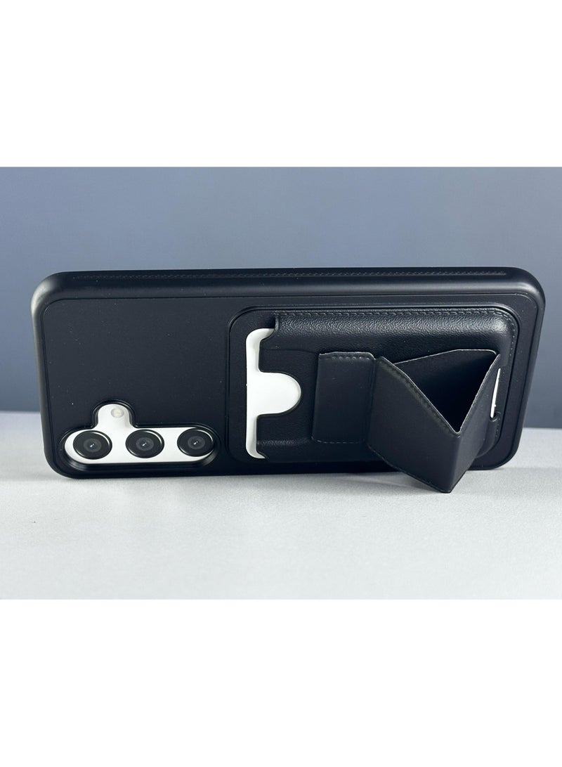 New Case Leather Wallet Case with Leather Stand and Desk Stand Compatible with Samsung Galaxy S24 FE  - Image 3