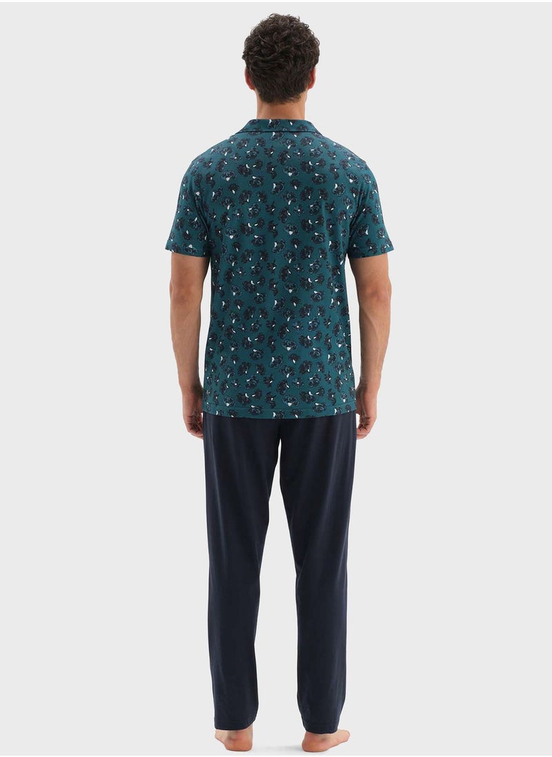 dagi - Nightwear Shirt & Trouser Set - Image 1