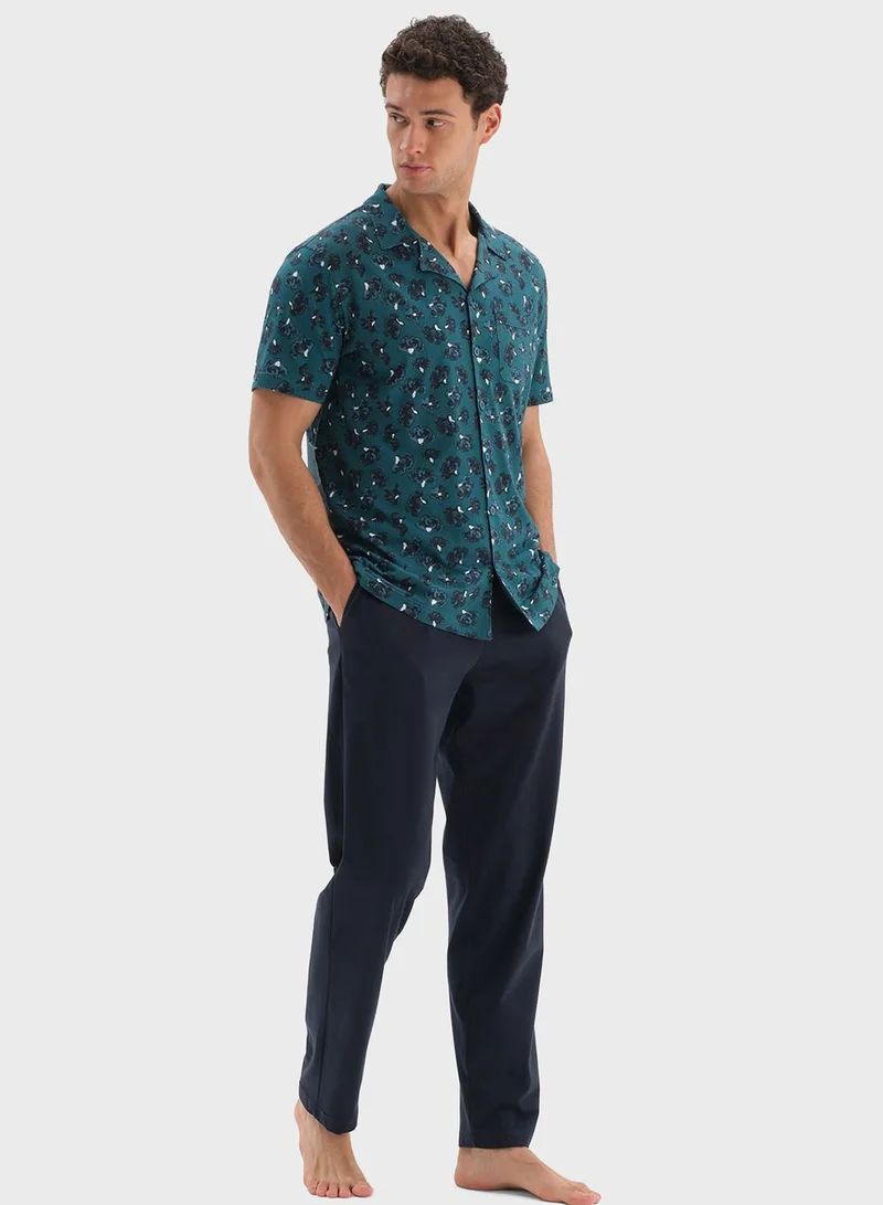 داجي Nightwear Shirt & Trouser Set