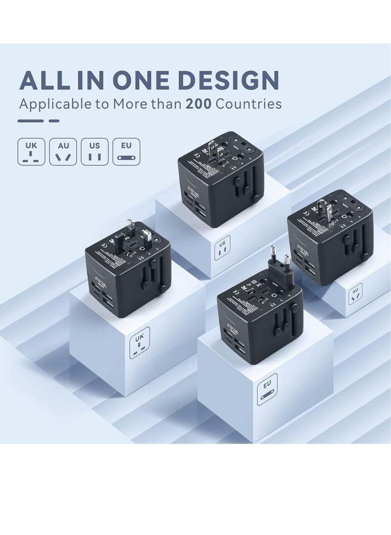 PAMEER Universal Travel Adapter, International Travel Adapter Wall Charger AC Plug Adapter with 5.6A Smart Power and 3.5A 3 USB 1 Type-C, Worldwide All in One Power Adapter Travel Charger for USA EU UK AU.  - Image 5