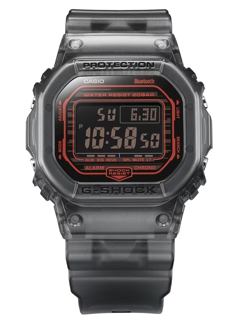 CASIO ساعة جي-شوك للرجال بسوار من الراتنج ومينا سوداء DW-B5600G-1DR - Image 2