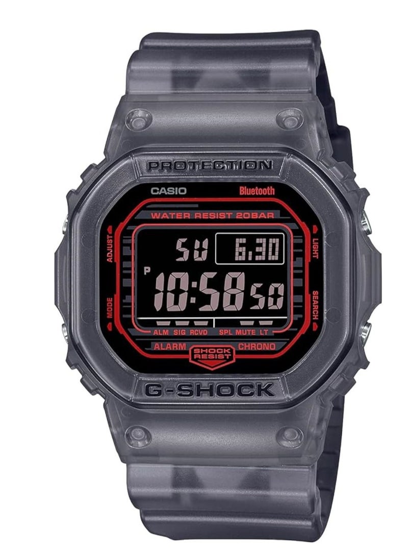 CASIO ساعة جي-شوك للرجال بسوار من الراتنج ومينا سوداء DW-B5600G-1DR - Image 1