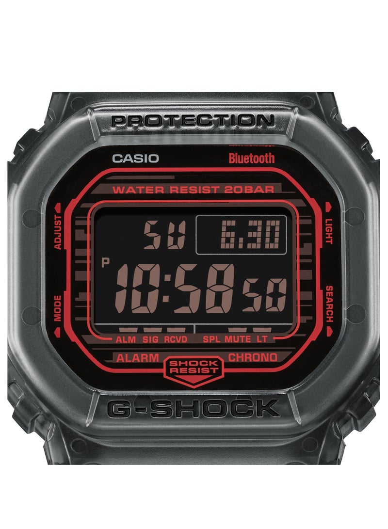 CASIO ساعة جي-شوك للرجال بسوار من الراتنج ومينا سوداء DW-B5600G-1DR - Image 3